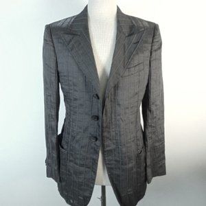 GIORGIO ARMANI black label ITALY linen metallic blazer Italy i46 38